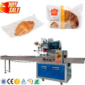 Mesin pengemas aliran roti otomatis mesin pengemas roti Croissant mesin pengemas roti Sandwich kecil