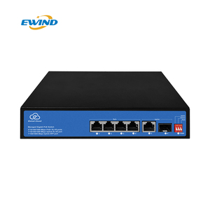 สวิตช์แบบ POE กิกะบิตเต็มรูปแบบ4พอร์ตแบบ Ai Cloud จัดการด้วย1อัปลิงค์1SFP Ai 65W VLAN 1000M สลับความจุสำหรับระบบกล้อง IP - Product Image 2