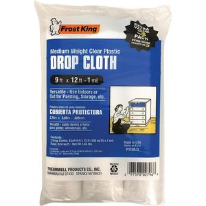 Clear Polyethylene Drop Cloths 9' X 12' X 1Mil 3 Pack General Grade Transparent <b>Film</b> - Product Image 3