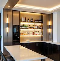 Cave à vin de luxe moderne, bar, whisky, verre, thermostatique, intégré, meuble de maison, armoire à vin, salon