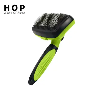 Factory Wholesale Custom Color Self Cleaning Pet Wire Brush Cat Dog Grooming Slicker Brush