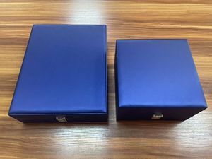 Wholesale Luxury Blue PU Leather Jewelry Watch Box Metal Lock Multi Slots Necklace <b>Ring</b> Bracelet <b>Storage</b> Gift Box Custom Logo - Product Image 2