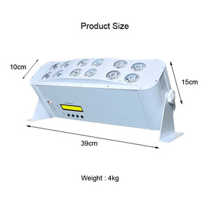 6PCS với trường hợp chuyến bay 12x20W pin LED PAR Powered uplights DMX điều khiển sân khấu đám cưới 6in1 rgbwauv uplight không dây mệnh ánh sáng - Product Image 2