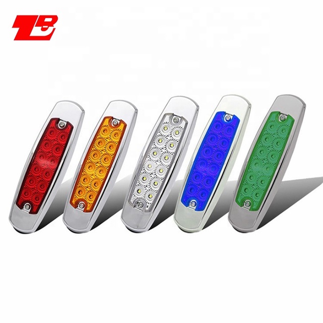 12V/24V LED Side Marker Lights for Trucks Popular LED Truck and Trailer Lights 6" 12LED RED AMBER WHITE GREEN BLUE Marker Lamp
