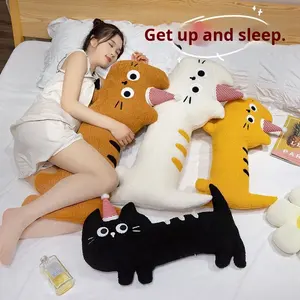 Coussin d'oreiller doux en peluche en forme de chat long pour couette de conception de princesse pour le soutien du <span class=keywords><strong>lit</strong></span> et des jambes cadeau d'anniversaire unisexe - Product Image 1