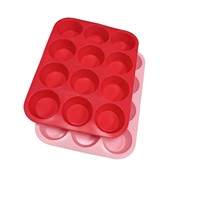 Moule à gâteau en silicone 12 cavités, plaque à brownies, moule à cupcakes, moule à muffins, moule à pudding et gelée, résistant aux hautes températures, antiadhésif, compatible four