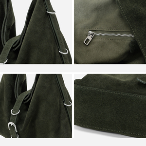 Bolsa de Ombro Feminina de Alta Qualidade Personalizada OEM Fabricante Moda em Couro Genuine e Camurça para Mulheres - Product Image 4