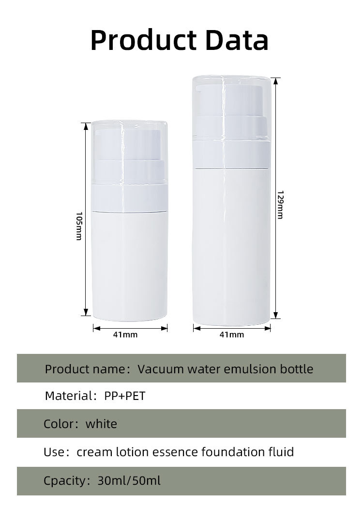 15ml 30ml 50ml Airless Pump Bottles Luxury Silver For Cosmetic