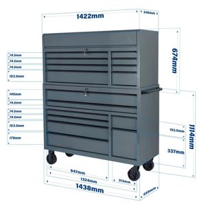 Gabinete Rodante para Herramientas de Hierro Resistente de 56 Pulgadas con 16 Cajones, Personalizable OBM para Uso en Talleres - Product Image 2