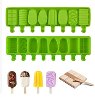 Moule à glace en silicone à 8 cavités en forme de fruits et d'animaux, facile à démouler, pour la fabrication de bâtonnets glacés faits maison de qualité alimentaire