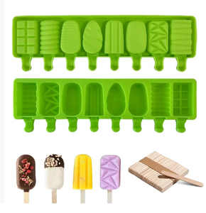 Moule à glace en silicone à 8 cavités en forme de fruits et d'animaux, facile à démouler, pour la fabrication de bâtonnets glacés faits maison de qualité alimentaire - Product Image 3