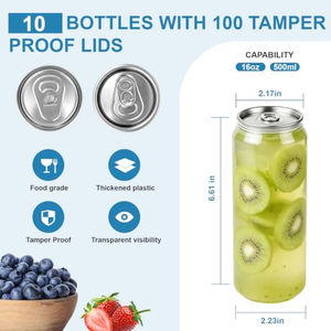 Bouteilles en plastique transparentes de qualité alimentaire pour soda et jus, formats 210ml, 250ml, 330ml, 500ml, avec ouverture facile - Product Image 3