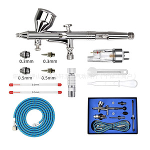 Airbrush Gravity Feed 0.3mm 0.5mm Dual Action Adjustable Speed Artwork <b>Paint</b> Touch Up Tool <b>Set</b> With Hose And Accessories - Product Image 1