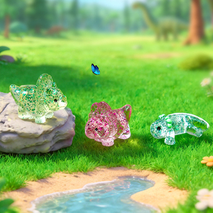 Cross-border New Arrival Fine <b>Glitter</b> Resin Dinosaur Salamander Doll Cute Beads Garden Landscape DIY Decoration Accessories - Product Image 4