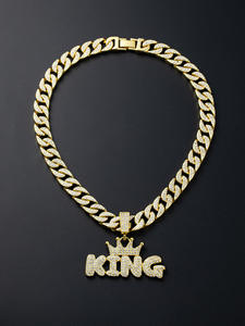 Kalung anjing Fashion berkilau pesta kualitas tinggi rantai hewan peliharaan mewah permata berlian imitasi Aloi - Product Image 2