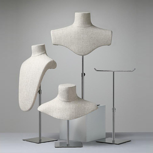 DE-LIANG Роскошная льняная Регулируемая подставка для ожерелья, Золотая или Серебряная основа, роскошная Подставка для ювелирных манекенов - Product Image 1