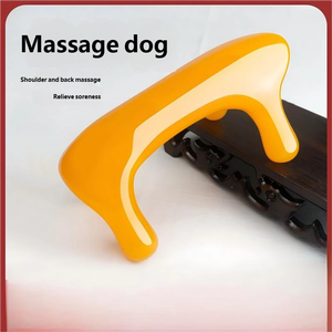 Masajeador de Ámbar con Forma de Perro para Cuello y Espalda, Herramienta de Acupresión para Aliviar el Dolor Muscular Humano, Raspador de Masaje Corporal Completo - Product Image 3