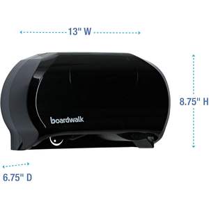 Distributeur de papier toilette double standard Boardwalk R3670BKBW 13 pouces X 6,75 pouces X 8,75 pouces Noir-13 In. X 6,75 pouces X 8,75 pouces - Product Image 3