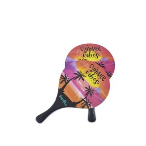 Set di Racchette da Spiaggia in Legno Leggero ed Ecologico con Pallina, Racchetta per Esterni con Logo Personalizzato a Forma di Diamante - Product Image 3
