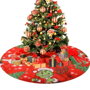 Grinch Christmas Tree Skirts Plush Carpet Xmas Floor Mat Ornaments Merry Christmas New Year Christmas Tree Decor