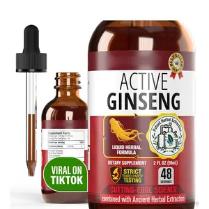 Aangepaste Rode Aziatische Ginseng Hele Wortel Extract Vloeibare Druppels Panax Ginseng Drops Mannen Energie-Immuunondersteuning Vloeibare Actieve Ginseng