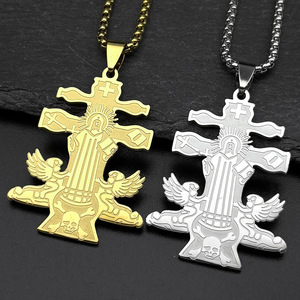Collana da Uomo Semplice ed Elegante con Pendente a Croce in Acciaio Inossidabile, Gioiello Religioso Cristiano con Fede in Gesù, Vendita all'Ingrosso - Product Image 5