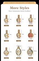 Nouveau flacon de parfum en verre de style moyen-oriental, plaqué or, atomiseur sculpté de manière complexe ; flacon d'huile essentielle avec vaporisateur