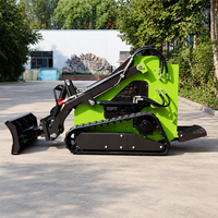 Mini-chargeuse compacte sur chenilles avec accessoires hydrauliques pour projets agricoles et de construction