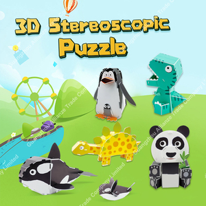 5 Rompecabezas de Animales 3D para Adultos, Rompecabezas de Espuma Tridimensional de Panda, Pingüino, Dinosaurio, Ballena, Rompecabezas 3D para Niños - Product Image 2