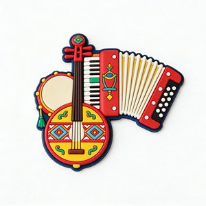 Imán de Nevera Magnético 3D con Tema de Instrumentos Musicales Étnicos, Recuerdo Cultural para Decoración del Hogar, Gran Venta - Product Image 1