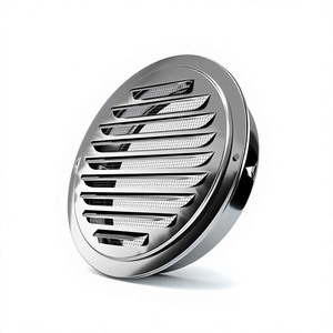 Grille d'aération murale extérieure anti-vent en acier inoxydable 304, style rond et plat, pour conduit d'extraction de <span class=keywords><strong>cuisine</strong></span> et sortie de <span class=keywords><strong>hotte</strong></span> - Product Image 1
