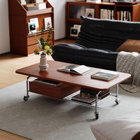 Table basse en pierre de style vintage, minimaliste, avec rangement, pour petit appartement, luxe léger, haut de gamme, mobile, nouvelle collection 2025