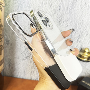 เคสโทรศัพท์มือถือแบบประกบกันอย่างสร้างสรรค์โปร่งใสบางเฉียบป้องกันการตกง่ายฝาครอบป้องกันสำหรับ <span class=keywords><strong>iPhone</strong></span> 16 PRO <span class=keywords><strong>MAX</strong></span> - Product Image 4