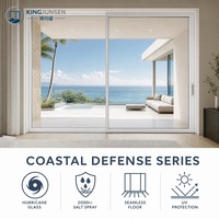 Puerta Corredera de Aluminio de Marco Delgado Serie Coastal Defense, Insonorizada, con Doble Vidrio Templado, a Prueba de Polvo, Moderna, para Patio Interior
