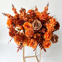Boule de fleurs artificielles en soie orange brûlée L-320, faite à la main, pour mariage, Noël, remise de diplôme, centre de table