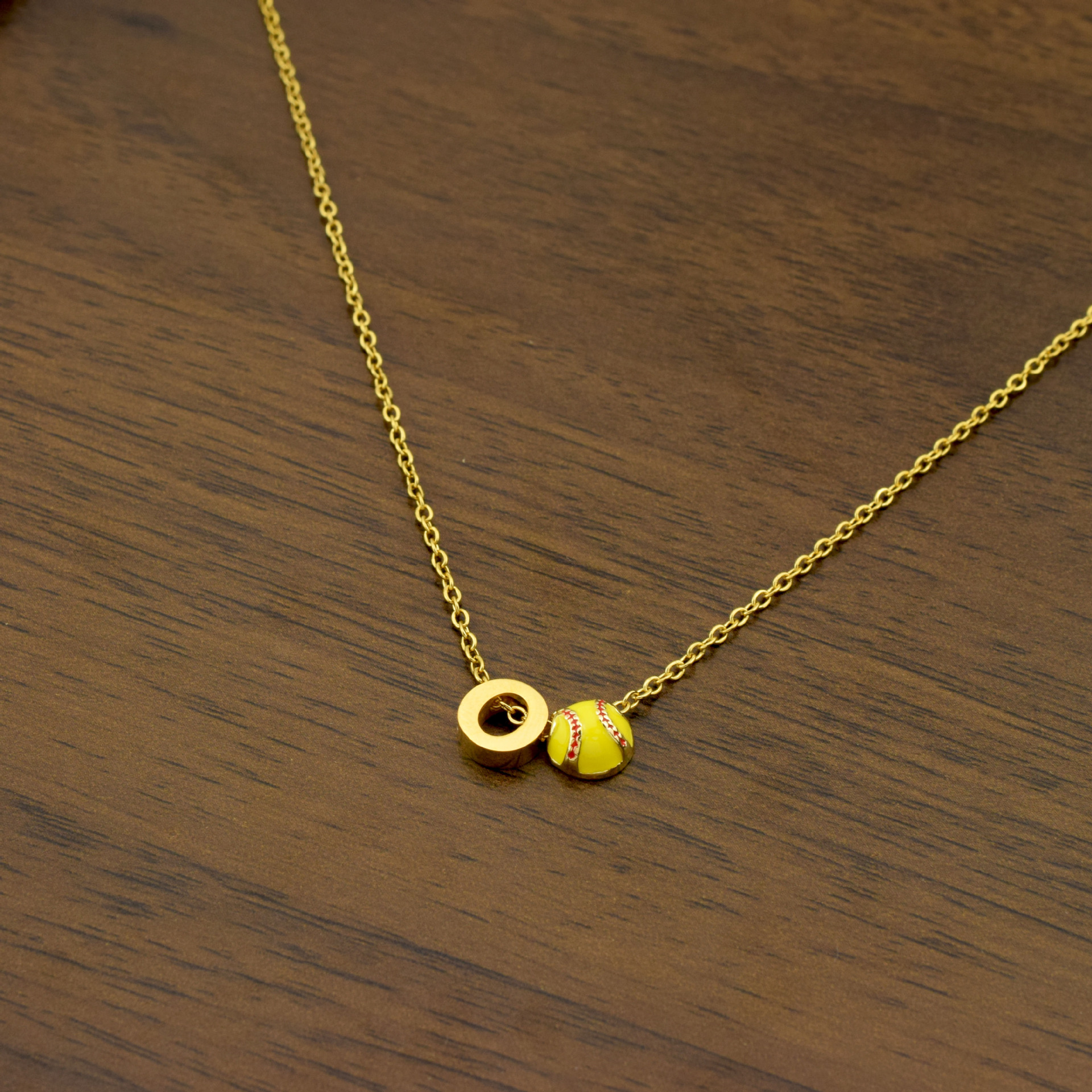Collier lettre O en or 2160, barre de 457CM