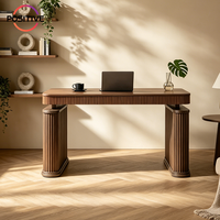 Bureau d'ordinateur moderne en bois massif de style nordique, table d'écriture design de luxe pour bureau à domicile, chambre et salon