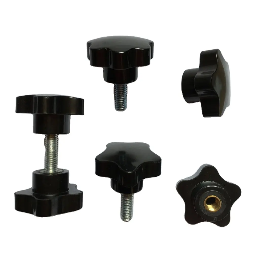 Kenop Penjepit Pria 50 Mm Pegangan & Kenop Mebel Hitam dengan Sekrup M10 M5/M6/M8/M10/M12 Kemasan Standar Bakelite, Bakelite