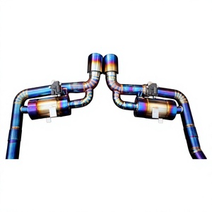 Escape de titanio azul quemado Vortex Racing para Porsche 718 2.0L 2.5L Flat Four, piezas de ajuste de sonido - Product Image 1