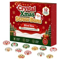 Coffret Cadeau Surprise de Noël 2026 : Jouets Anti-Stress TPR Squish Maltose Dumpling, Boîte Mystère, Lot de 12 Pièces