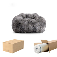 Fauteuil individuel moderne en tissu imitation fourrure, confortable et moelleux, pour salon, fabriqué par OEM.