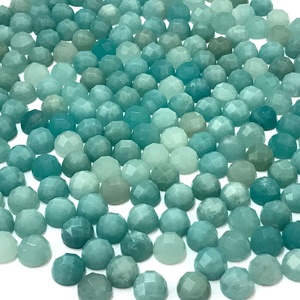 หินอเมซอนเหลี่ยมตัดหินสีฟ้าลูกปัดพลอยหลวม - Product Image 4