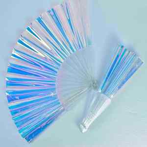 New Arrival 23 cm Rave Clack Hand Fan Carved Folding Shade PVC for Halloween Occasions - Product Image 4
