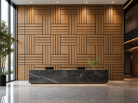 Panneau acoustique en MDF à lattes, revêtement mural insonorisant pour hôpital moderne, école, salon, chambre à coucher