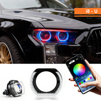 Bombillas LED para Coche con Control por Aplicación, Ojos de Ángel de 2.5 y 3.0 Pulgadas, Cubierta Decorativa de Cristal