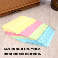 Foska Vente en gros de papier autocollant adhésif personnalisé 4 couleurs bloc mémo bloc bloc de papier coloré pour la papeterie de bureau scolaire