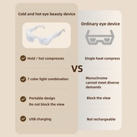 Appareil de soin des yeux chaud/froid 7 couleurs, lifting cutané, micro-courant, élimination des cernes et des poches sous les yeux, masseur oculaire en forme de cœur
