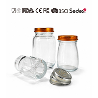 Pot en verre premium 55ml 75ml 120ml avec couvercle à pression PT, sans BPA ni PVC, pour emballage de concombre de mer et de nid d'oiseau