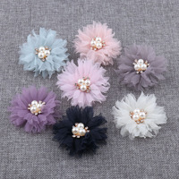 Mode coudre sur des accessoires pour vêtements vêtements chapeaux décoration à la main en mousseline de soie 3D fleur appliques patchs