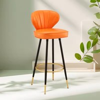 Chaise de bar pivotante en acier inoxydable de style nordique, tabouret haut moderne et simple pour la maison, dossier de luxe léger pour îlot de cuisine